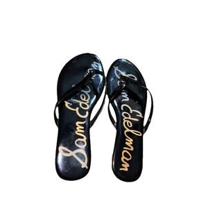 Size 8 -Women’s Sam Edelman Sandals Black Thong Summer Slip On Flat  Flip Flops